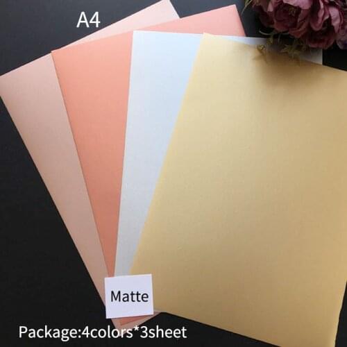 WYSE 12pc Cardstock Background Matte Paper Card A4 250gsm Scrapbooking Paper Pads Paper Origami for DIY Art Craft stamp dies