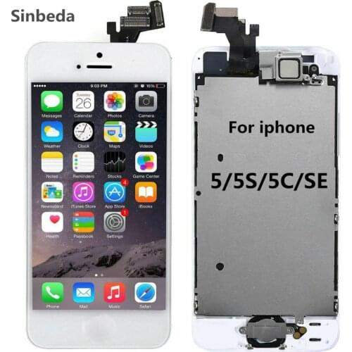 AAA LCD Screen Display For iPhone 5 5s 5c LCD Touch Screen Digitizer Assembly+Home Button +Front Camera+Ear Speaker Full Screen