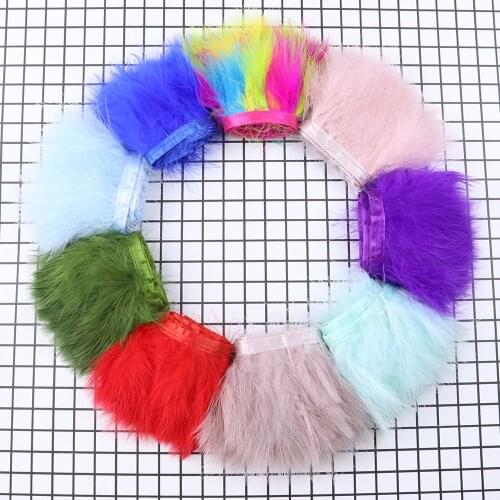 1Meter Fluffy Turkey Feathers Trim Fringe DIY Wedding Clothes Decoration Dress Accessories Sewing Plumes Ribbon Crafts Wholesale