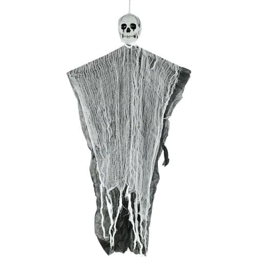 1pc Halloween Decoration Props Scary Skull Gauze Hanging Ghost For Haunted House Door Ornament Halloween Festival Bar Decor