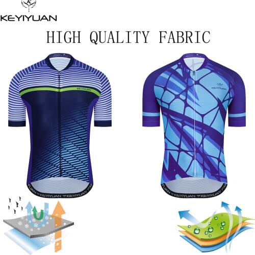 2021 KEYIYUAN Bike Team Sport Cycling Jersey Men Summer Polyester Bicycle Shirt Quick Dry MTB Clothing Traje Ciclismo Hombre