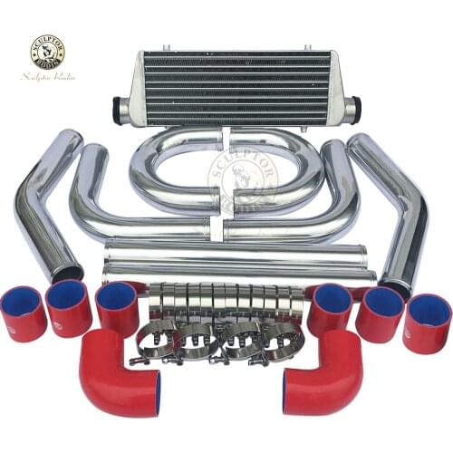 Universale Turbo Intercooler 450*180*65mm 2.5" di Ingresso Uscita Alluminio e Pinna 2.5 "turbina tubo in alluminio piping kit
