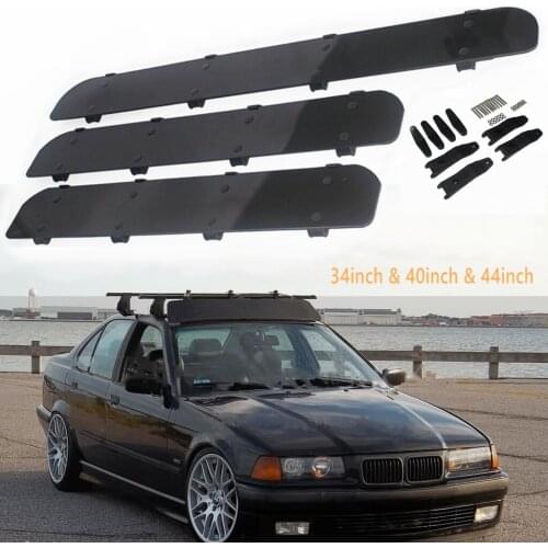 32" 34" 40" Universal Cars Top Fairing Wind Air Deflector Bars Kit ABS Automobile Auto Roof Rack Reduce Wind Noise Spoiler Bar