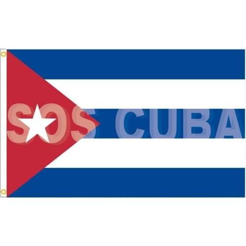 90x150cm Cuban Flag SOS CUBA FLAG Indoor Outdoor Banner Home Yard Decoration Soft Durable Garden Banner Polyester No Flagpoles