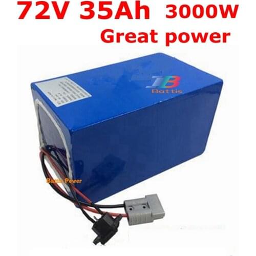 72v electric motor battery 72v 35ah lithium ion battery pack with BMS 72v 2000w 3000w tricycle bike scooter + 86v 5A charger
