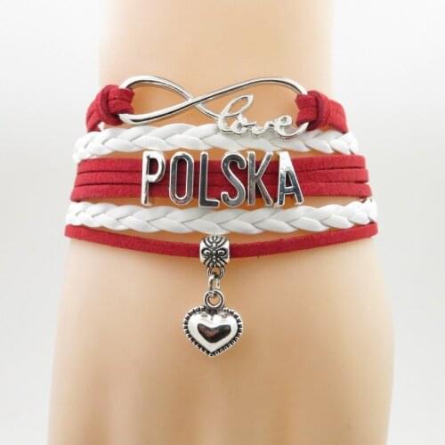 Infinity love charm Polska bracelet heart charm girl and boys gift wrap bracelets & bangles for women and men jewelry