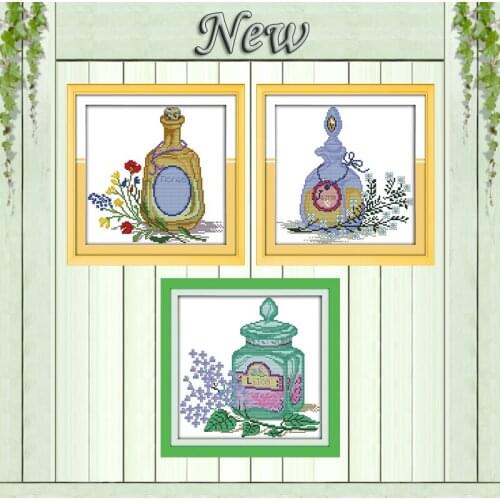 The wine bottle and flowers diy decor painting counted print on canvas DMC 11CT 14CT Cross Stitch kits needlework Sets embroider