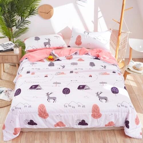 Bed quilt king cotton quilt Summer air conditioning cold single person can wash summer by double core thin quilt spring autumn