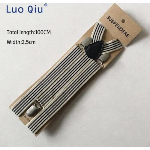 10pcs/LOT Fashion Adult Clip-on Braces Elastic Adjustable Womens Mens Black And White Striped Suspenders
