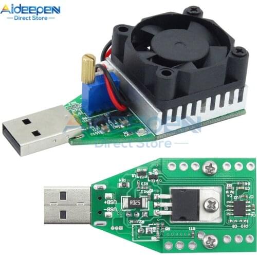 15W DC 3V-21V Electronic Test Load resistor USB Interface Battery Discharge Capacity Tester with Fan Adjustable Current Module