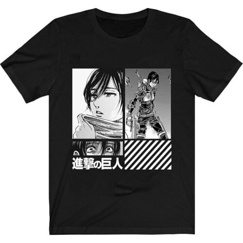 Attack on Titan AOT T-Shirt Men Cotton T Shirt Anime Misaka Ackerman Clothes Anime Tops Tees