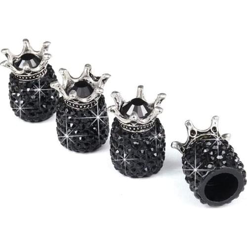 Crystal tire Valve caps, Handmade Universal Crown Crystal Rhinestone Tire Caps, Attractive Dust Proof of Automobile for Car