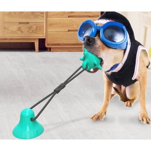 Pet Molar Bite Dog Toys Three-piece Rubber Chew Ball Cleaning Teeth Safe Elasticity Soft Puppy Suction Cup Dogs Biting Toy
