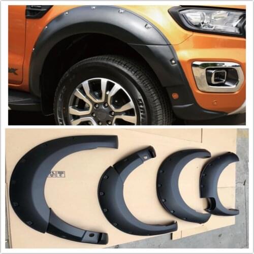 PICKUP CAR wheel protector rubber fender FENDER FLARE With Nuts Mudguards Wheel COVER FIT FOR RANGER T8 Wildtrak XLT 2018