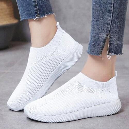 Large Size Summer Mesh Sock Sneakers Women White Sports for Women Running Shoes Woman Sneakers Sport Knitted Trainers GMB-1702