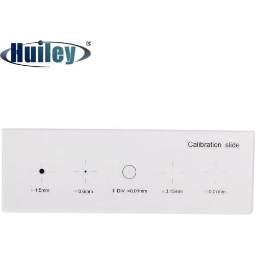 Microscope Micrometer Calibration Glass Slide Cross Dot 0.01 mm with 4 Reticle Calibration Dots Microscope Stage Micrometer