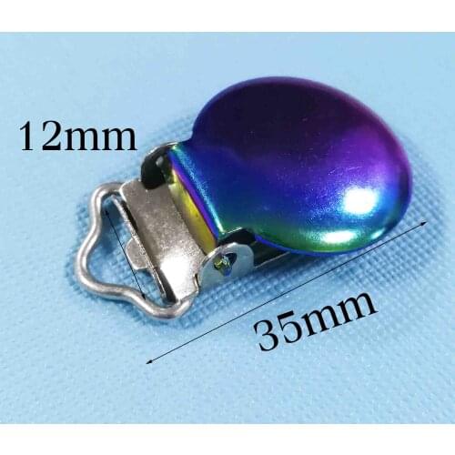 6 PCS Metal RAINBOW Suspender Clips Pacifier Clip Mitten Bib Clip Craft House DIY-Wholesale Rectangular Bracket Accessories