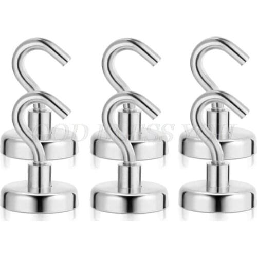 Multi Purpose Strong Magnetic Hooks Heavy Duty Wall Hooks Hanger Key Coat Cup Hanging Hanger for Home Kitchen Storage Drop Ship