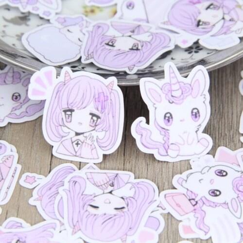 New 40 pcs Cute unicorns and girls for phone car Label Decorative Stationery Stickers Scrapbooking DIY Diary Album toy Sticker