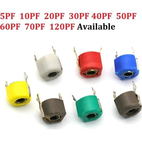 5PF 10PF 20PF 30PF 40PF 50PF 60PF 70PF 120PF adjustable capacitor trimmer variable capacitance plastic 6mm JML06-1-120P 20/30/P