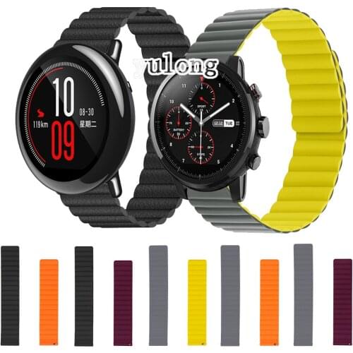22mm Magnetic Loop Silicone Watch Strap Band For Huami Amazfit PACE Smart Watch Fashion Wristband for Stratos 2 2S 3 straps