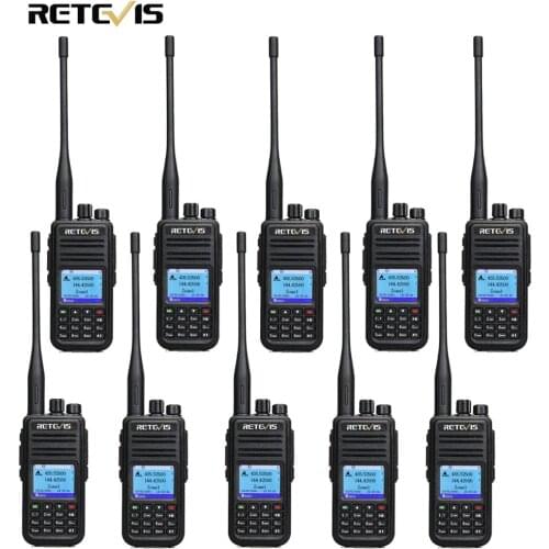 RETEVIS RT3S DMR Radio Digital Walkie Talkie GPS Ham Radio Amador 5W DMR VHF UHF Dual Band 10PCS Compatible with Mototrbo/TYT