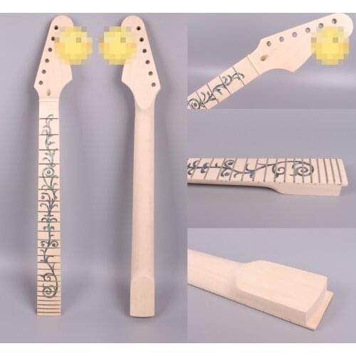 S6 Canada Maple Guitar Neck 22fret 25.5inch Unfinished Vine Inlay Bolt ON Heel