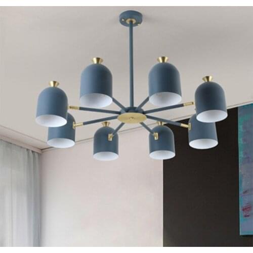 Modern creative 3/6/8 heads metal chandelier adjustable living room bedroom study porch hotel room 4 colors chandelier ZM1114