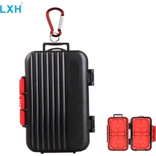 LXH Waterproof&Shockproof 24 Slots Portable Memory Card Storage Case For 4CF&8SD&12TF/ Micro SD Card Storage Box Holder