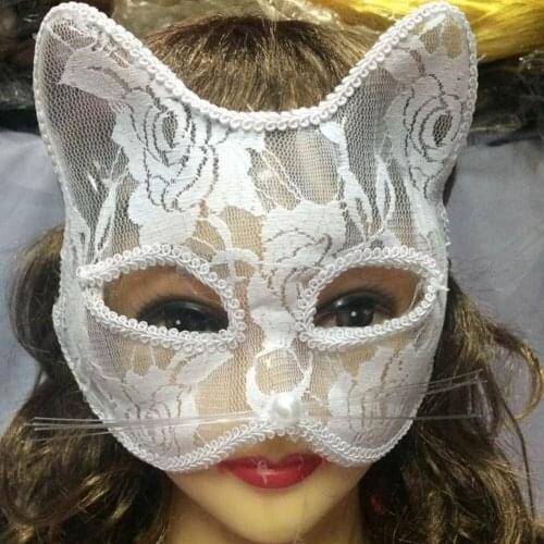 Women Sexy Lace Fox Cat Face Eye Mask Christmas Halloween Party Dance Role Playing Prop Sexy Cosplay Mask Eye Cover Party Masks