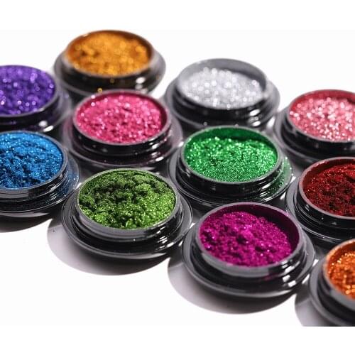 1 Box Mirror Nail Powder Glitter Dust Metallic Colorful Effect Powder Rainbow Candy Toner Chameleon Color Pigment Dust Powder