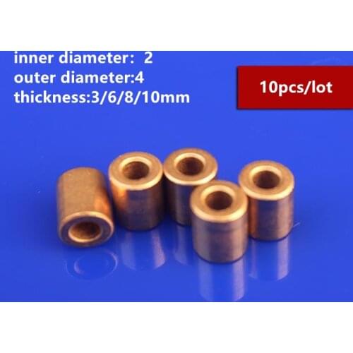 10pcs/lot Precision Mini Oil Bearing Inner Diameter 2mm Outer Diameter 4mm Powder Metallurgy Contains Oil Small Bearing