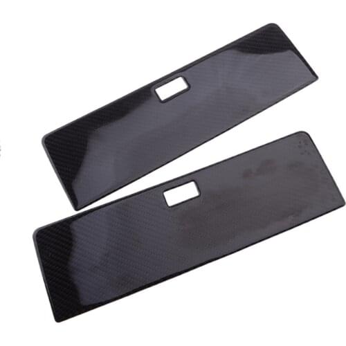 2Pcs Carbon Fiber Rear Seat Storage Box Sticker Cover Trim Bezel Black Fit for Nissan 350Z 2006 2007 2008 2009 Self adhesive