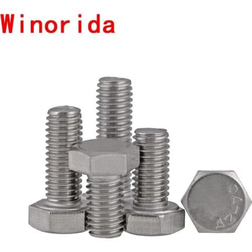 304 Stainless Steel External Hexagon Screw Lengthens Full Teeth External Hexagon Bolt/Screw DIN933 M10-M16 2Pcs