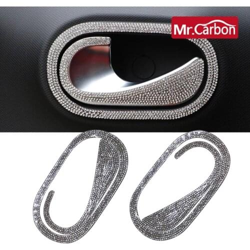 3D Personalized Car Door Handle Flashing Drill Sticker For Mercedes Smart 453 Fortwo Forfour Car Styling Interior Accessories