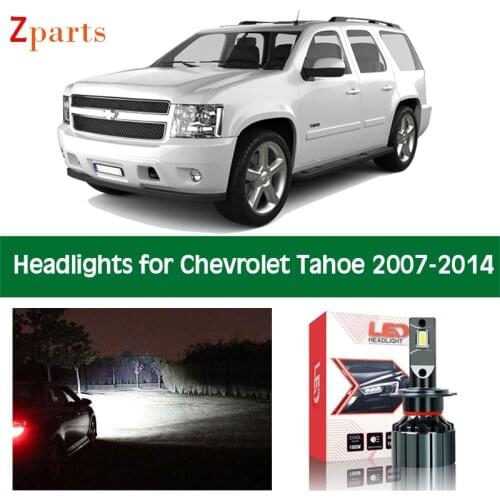 Car LED Headlight For 2007 - 2014 Chevy Chevrolet Tahoe Canbus Headlamp Low High Beam Bulbs Lighting Light Lamp Accessories Part