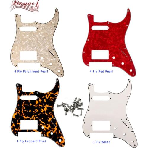 Pleroo Guitar Parts - For US 11 Screw Holes With Floyd Rose Tremolo Brige St Hs PAF Strat Guitar Pickguard Multiple Colors
