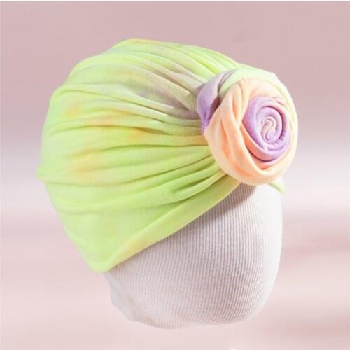Childrens New Hat Baby Dazzling Color Gradient Head Hat Rose Roll Ball Indian Hat Baby Head Decoration Baby Accessories