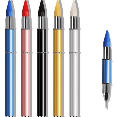 Dual-ended Dotting Pen Diamond Embroidery Drill Pen Nail Art Rhinestone Stud Picker Wax Pencil Stainless Steel Nib Dotting Tool