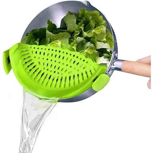 1Pc Pot Bowl Funnel Strainer Wide Mouth Silicone Kitchen Tool Rice Noodles Washing Colander Household Gadget Leakproof Drainer
