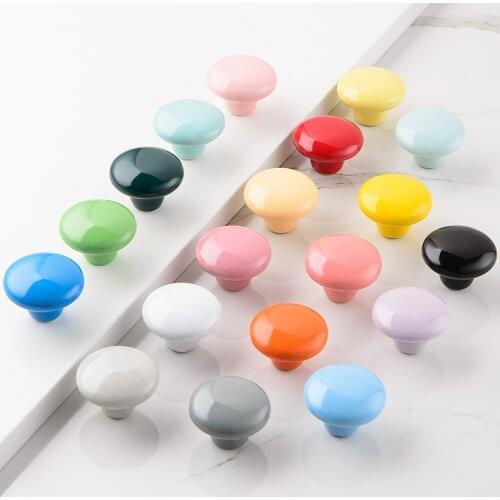 Childrens Room Ceramic Handle Pastoral Ceramic Single-hole Handle Colorful Modern Minimalist Cabinet Drawer Handle Door Knobs