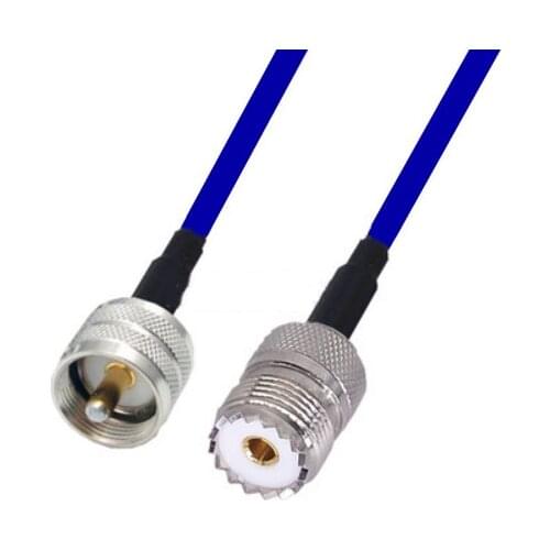 Blue Soft RG142 UHF Male To UHF SO239 Female Connector RF Coaxial Jumper Pigtail Cable