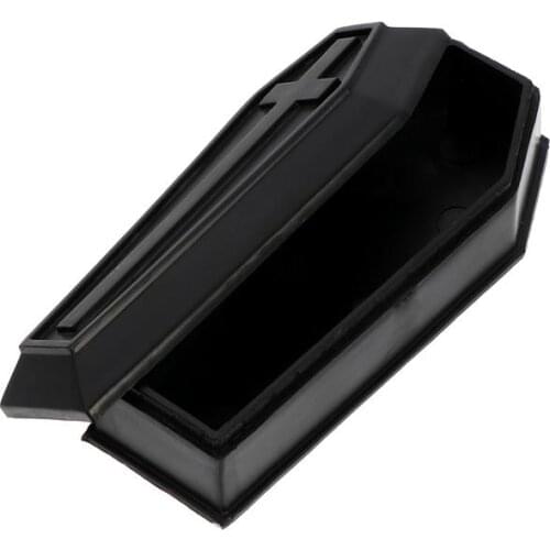 1pc Halloween Adornment Creative Funny Interesting Coffin Ornament Prank Prop Halloween Coffin Decor for Home Indoor Inside