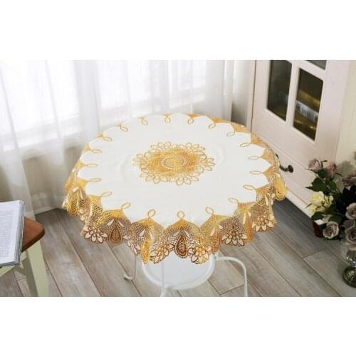 YJ-2757# Golden Diameter 70cm Round PVC Mat table cover cloth for hotel dining cushion Place mats/Anti-skidding
