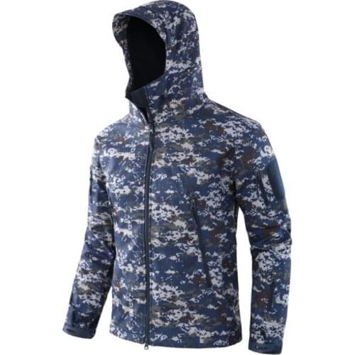 Military Uniform Mens Tactical Jackets Soft Shell Camouflage Military Hooded Jackets Outdoor Army Training Combat Clothes