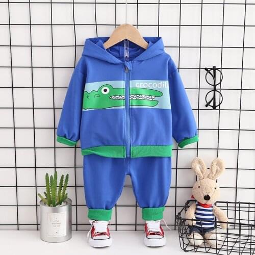 2020 Spring Baby Casual Boys Girls patchwork Hooded Jacket Pants 2Pcs/Set Kids Fashion Suit Infant Clothing Toddler Tracksuits