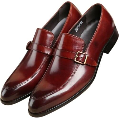 Fashion Black / Tan Loafers Wedding Shoes Mens Dress Shoes Genuine Leather Office Shoes Boys Prom Shoes