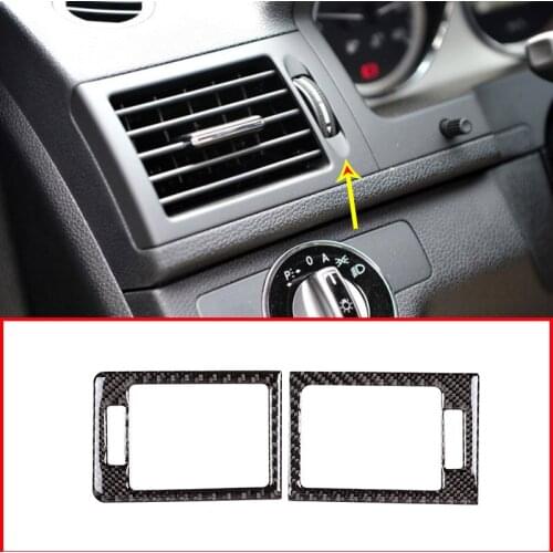 Soft Carbon Fiber For Mercedes Benz W204 C Class 2007-2013 Car Air Conditioning Vent Frame Trim Stickers Accessories