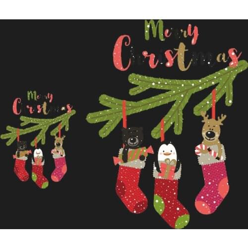Christmas Gift Patches Washable Heat Transfer Iron-on Stickers For Clothing Patch Cute Christmas Gift Sock DIY Accessory