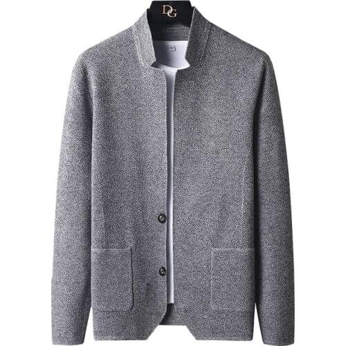 2021 Autumn Korean Slim Fit Mens Single-breasted Sweaters Mens Cardigan Knitted Sweatercoats Solid Jacket Male M-3XL 98803